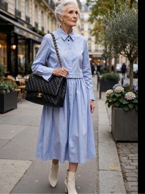 English Factory sky blue all cotton dress